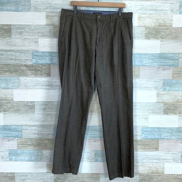 Banana Republic Kentfield Pants Chino Brown Casual Flat Front Mens Size 36 - Picture 1 of 7